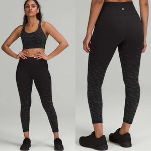 Size 6 Lululemon Wunder Under Leggings Black Tiger